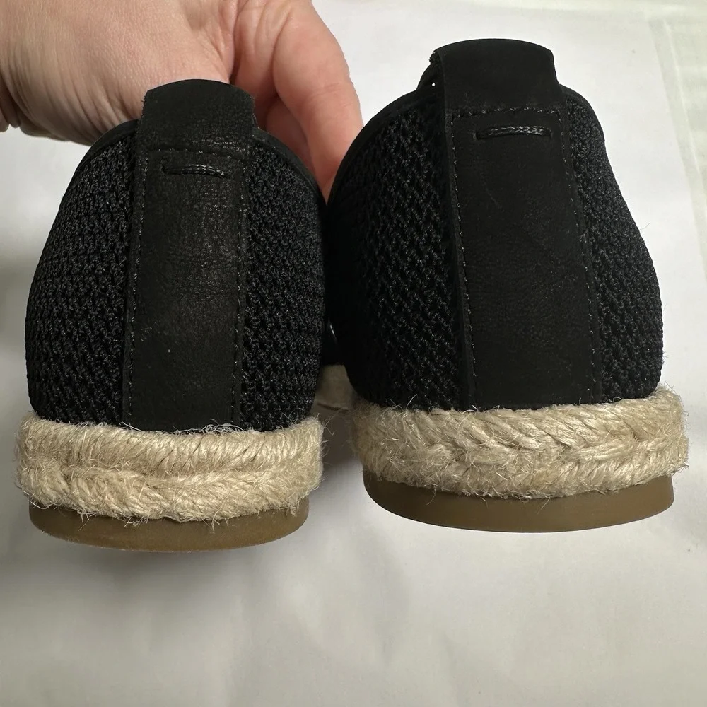 Eileen Fisher Mews Mesh‎ Slip On Espadrille Sandals Women's Sz 7.5 Black Elastic